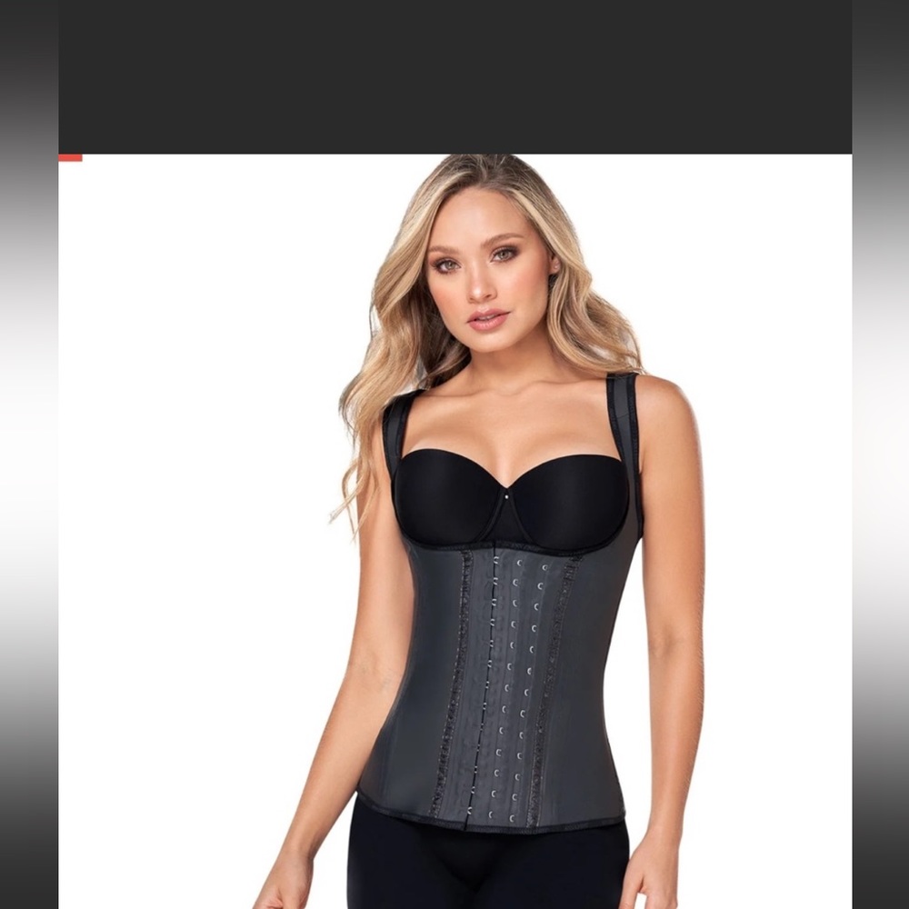 Ann Chery Latex Waist Cincher Shapewear Vest NWT Black Size XSmall
